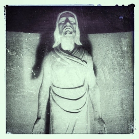 Christ Statue at Night